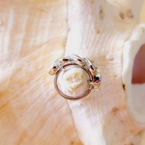 18G Clear CZ twist nose or cartilage hoop surgical steel seamless ring NWT - Picture 4 of 5